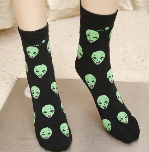 Unisex Space Alien Socks