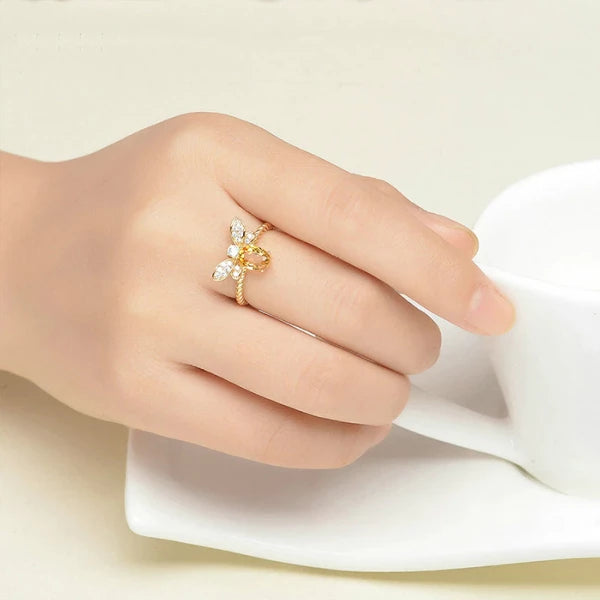 Gold Bee Ring