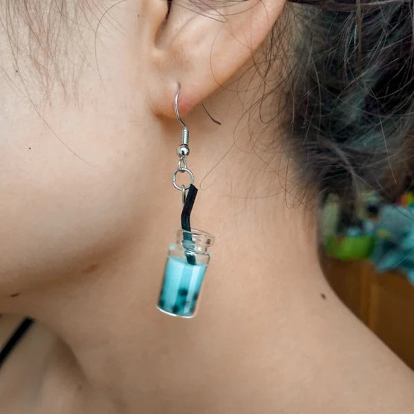 Cute Milk Tea Dangle Boba Earrings