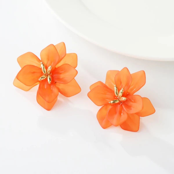 Acrylic Flower Earrings For Earthy Vibes