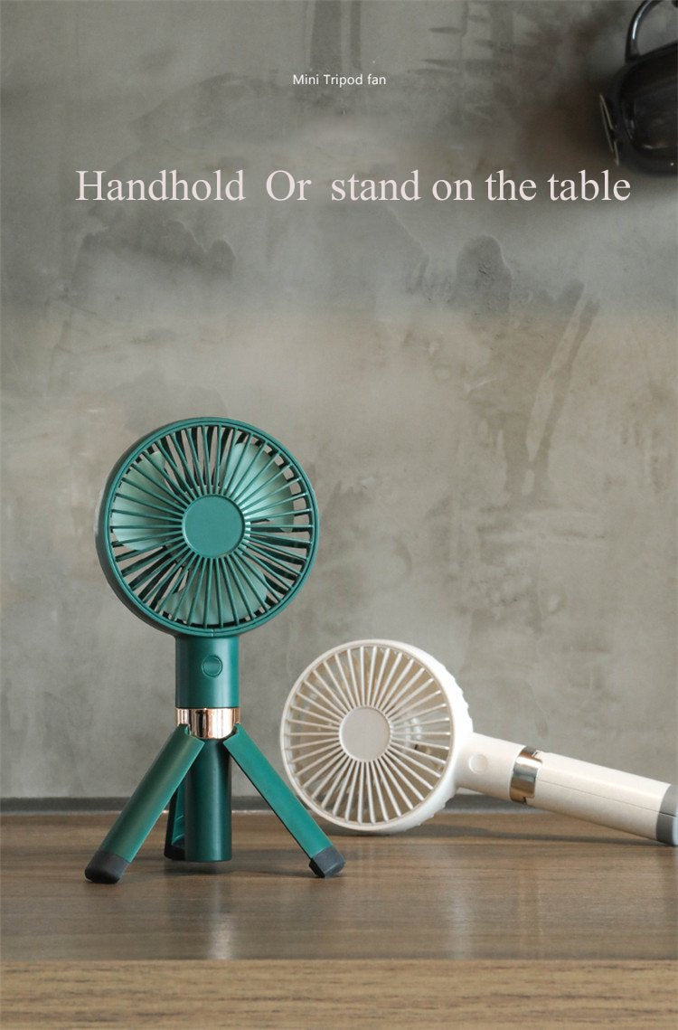 Handheld-tripod mini fan