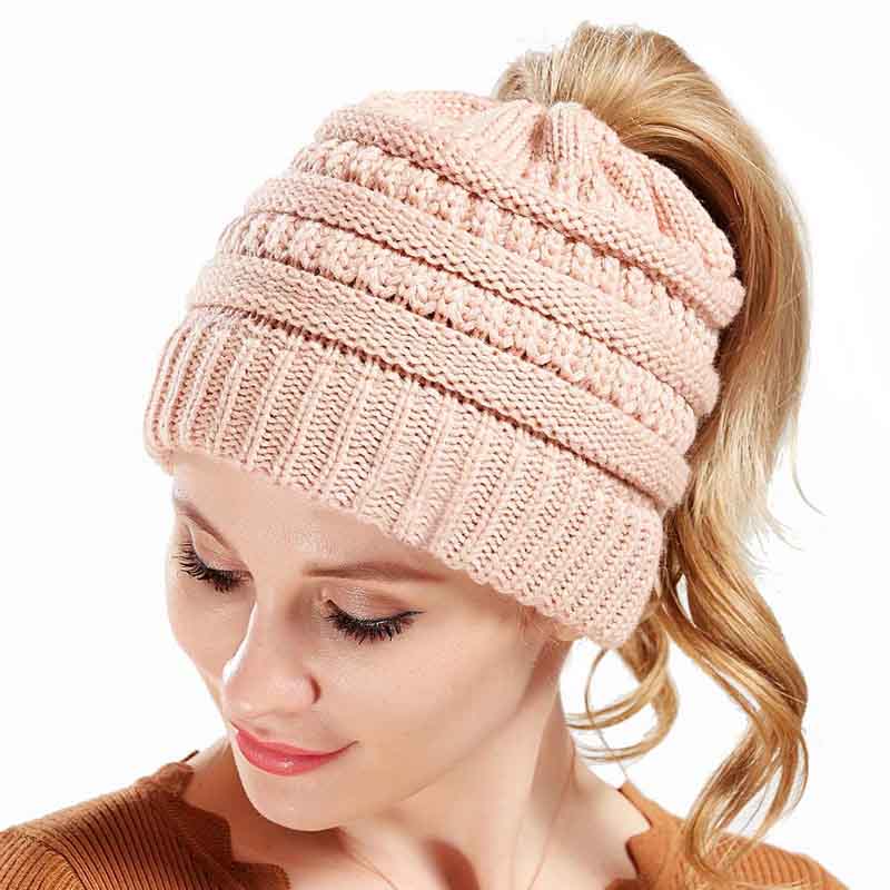 Soft Knit Ponytail Beanie